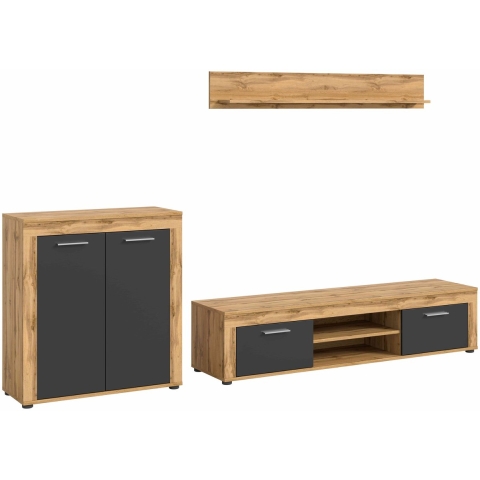Furnilux Jam woonkamercombinatie grijs melamine wotan nb