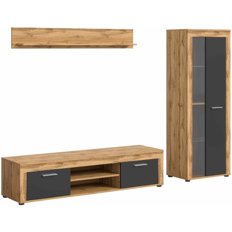 Furnilux Jam woonkamercombinatie grijs melamine wotan nb