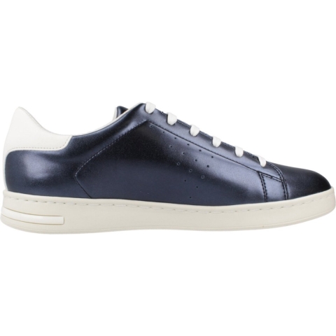 Geox D Jaysen B Leather Vrouwentrainers Dark Jeans/Optic White