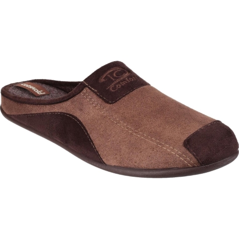 Cotswold Westwell Stoffen Heren Bruine Pantoffels