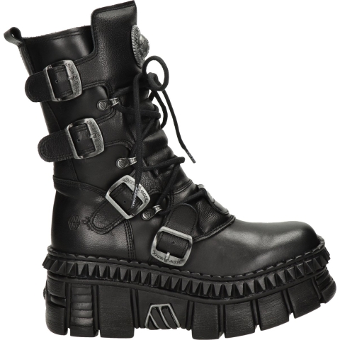 New Rock halfhoge lederen platformlaarzen-WALL373-S6