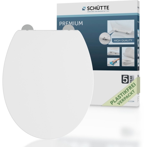 Schutte Duroplast WC-zitting | Wit | Met valrem en afneembaar - 82630