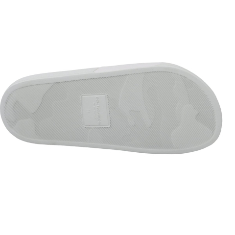 Dolce & Gabbana Witte Leren #dgfamily Slides Schoenen Sandalen