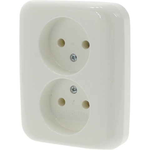 Busch-Jaeger SI Contactdoos | Inbouw | 2-voudig | Crème - 66.000.49
