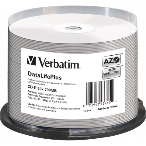 Verbatim CD-R AZO DLP 700MB 52x SP 50st