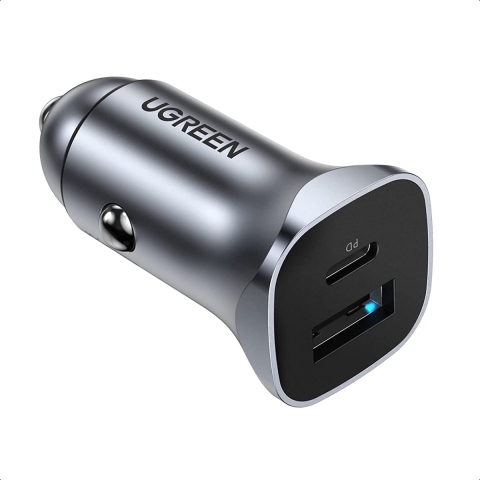 UGREEN Auto Oplader 24W PD USB-A USB-C