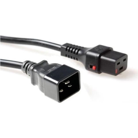 ACT Netsnoer C19 IEC Lock, C20 zwart 1 m