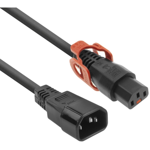 ACT Netsnoer C13 IEC Lock+, C14 zwart 2