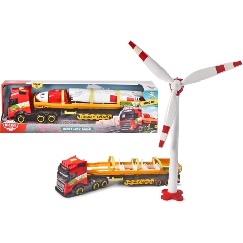 Vrachtwagen Met Oplegger Met Windturbine Battery Operated