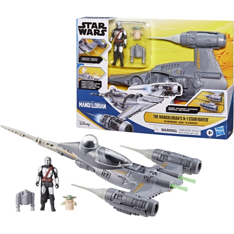 Star Wars 10cm Epic Hero Series N1 Starfighter With Mando & Grogu