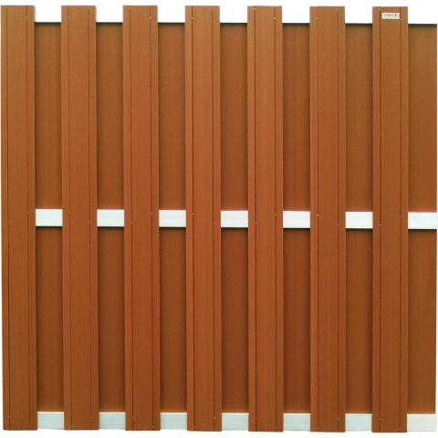 Tuinscherm composiet schutting wpc bruin alu 180x180cm