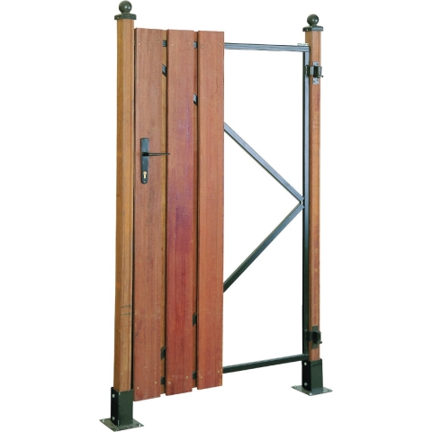 Poortframe tuinpoort verstelbaar zwart 90x155cm
