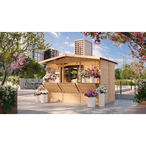 Verkoopstand kiosk verkoopkraam kerstkraam 199x205x232cm