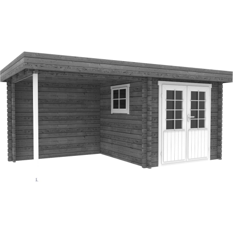 Houten tuinhuisje blokhut Gatwick platdak 500x250cm