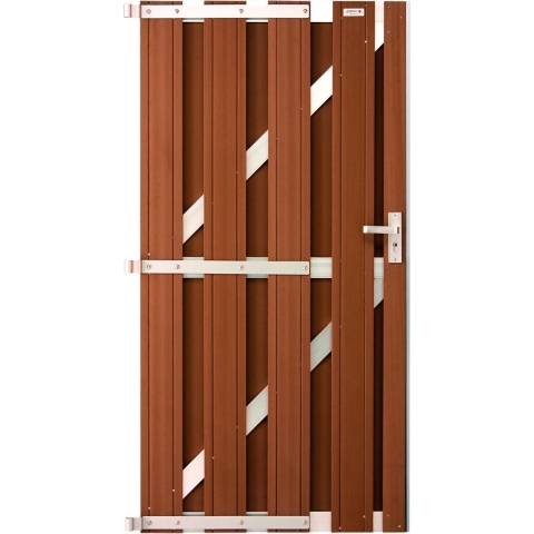 Composiet tuinpoort voor schutting WPC bruin 180x90cm