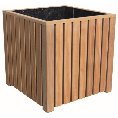 Bloembak plantenbak vierkant bangkirai hardhout 50x50cm