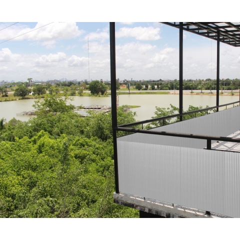 Tuinscherm tuinafscheiding kunststof PVC wit 2x5m