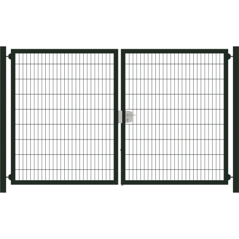 Tuinpoort dubbelstaafmatten dubbel 203cm hoog 450cm breed