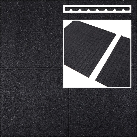 Rubberen tegels zwart 500x500x25mm prijs per m2