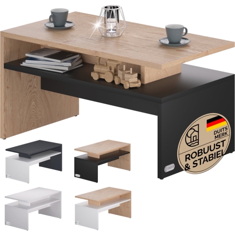 Salontafel Sacramento Hout/Grijs 95x55x50cm
