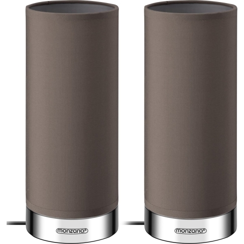 Tafellamp Poppy Set van 2 Taupe Dimbaar
