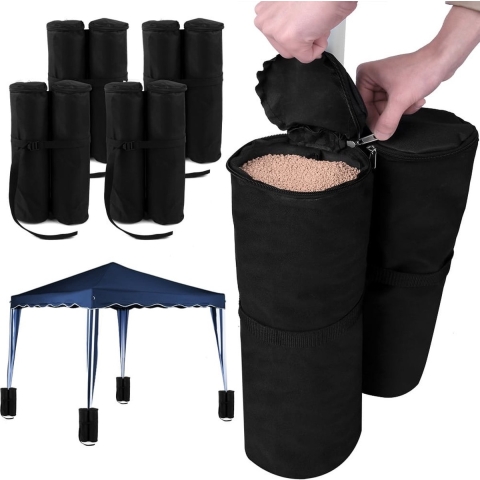 Verzwaringsvoet Partytent Set van 4 Zwart Stof 26x13x46cm
