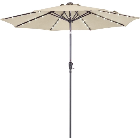 LED Solar Parasol Miami Beige Aluminium Ø270cm UV-bescherming 80+