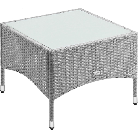 Polyrotan Bijzettafel Grijs 58x58x42cm
