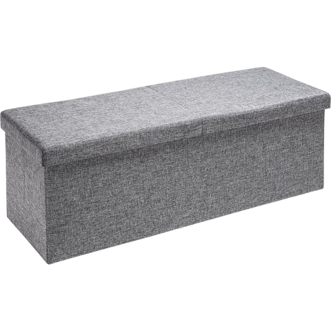 Bank Licht Grijs 115x38x38cm met Scharnierend Deksel