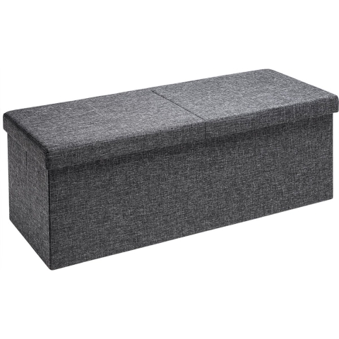 Bank Donkergrijs 115x38x38cm met Scharnierend Deksel