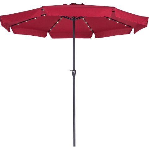 Parasol Athene Rood Ø330cm Lampjes op Zonne Energie