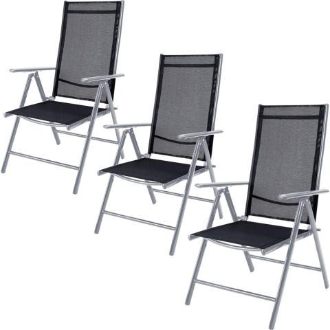 Tuinstoel Bern Set van 3 Zilver Aluminium