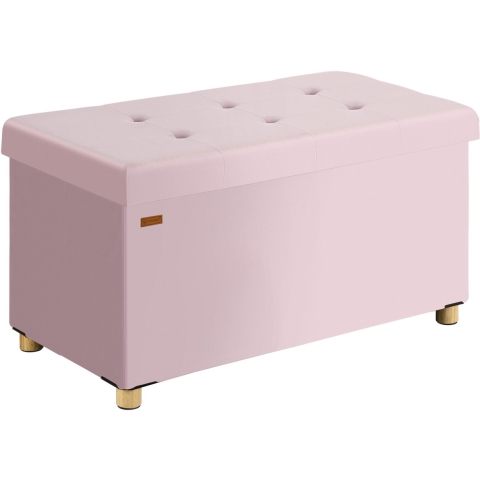 Opbergbank Roze Fluweel 76x38x42cm opvouwbaar
