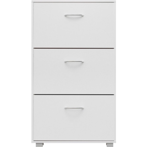 Schoenenkast 3 Kleppen 115x60x24cm Wit
