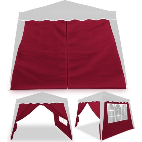 Zijwand 2 Stuks voor Paviljoen Capri Rood 3x3m