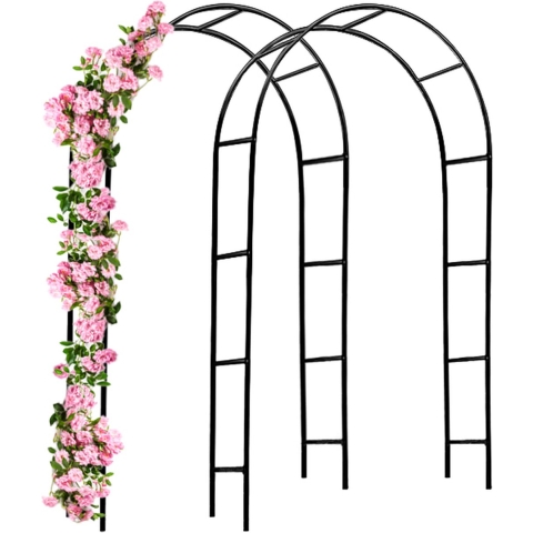 Rozenboog Set van 2 Zwart 240x140x37cm