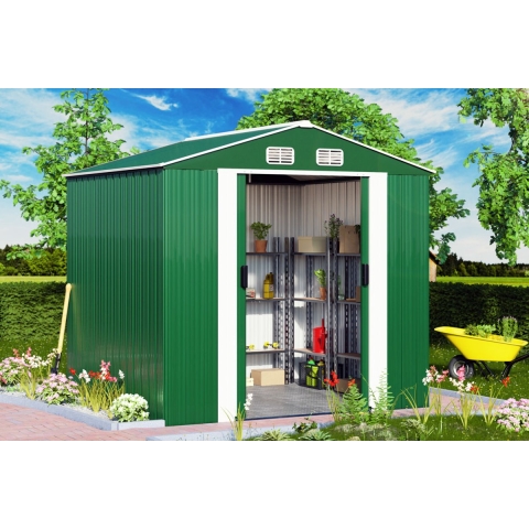 Tuinhuis Groen Metaal 260x205x180cm