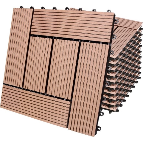 Tegels 11 stuks Mozaïek Terracotta WPC 30x30cm
