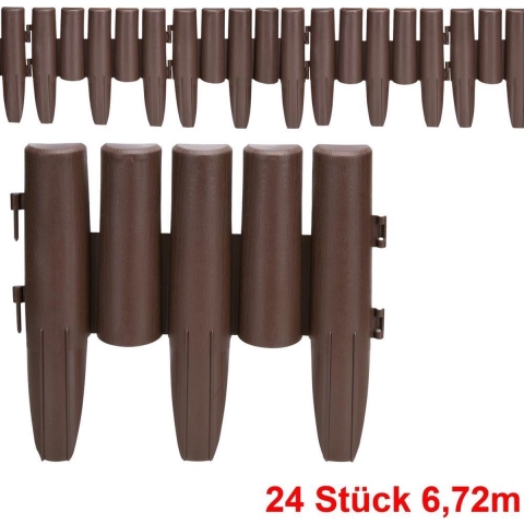 Gazonrand 3 stuks Bruin 6,72m