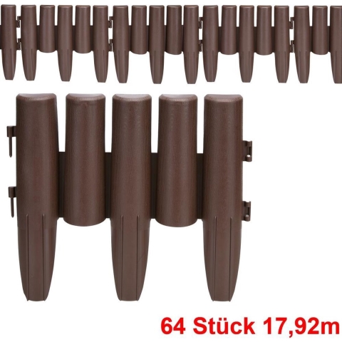Gazonrand 8 stuks Bruin 17,92m