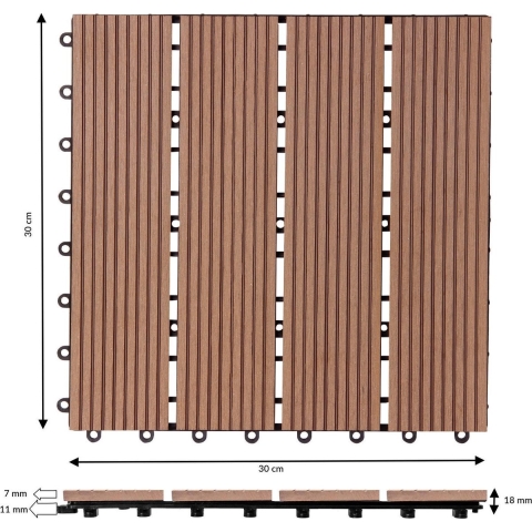 Tegels 66 stuks Klassiek Terracotta WPC 30x30cm