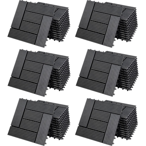 Tegels 66 stuks Mozaïek Antraciet WPC 30x30cm