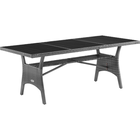 Polyrotan Tuintafel Takeo Grijs 190x90x75cm WPC