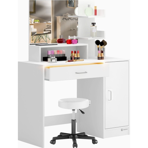 Kaptafel Jocelyn Wit 140x90x40cm incl rolkruk
