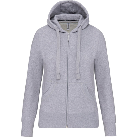 Dames sweatshirt met rits en capuchon Kariban