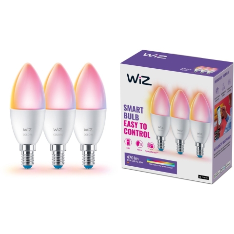WiZ Kaarslamp - Gekleurd en Wit Licht - Mat - E14 - 2-pack