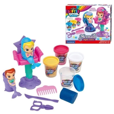 Glanzende kapsalon Lexibook Sirènes en Pâte à Modeler Douce et Malléable