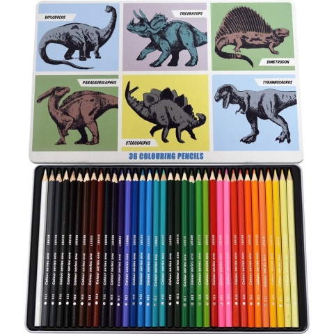 Doos met 36 kleurpotloden Rex London Prehistoric Land