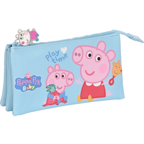 Kinderpotloodetui met 3 vakken Peppa Pig
