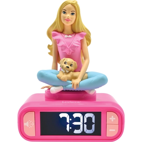 Digitale wekker met nachtlampje, 3d barbie en geluidseffecten Lexibook